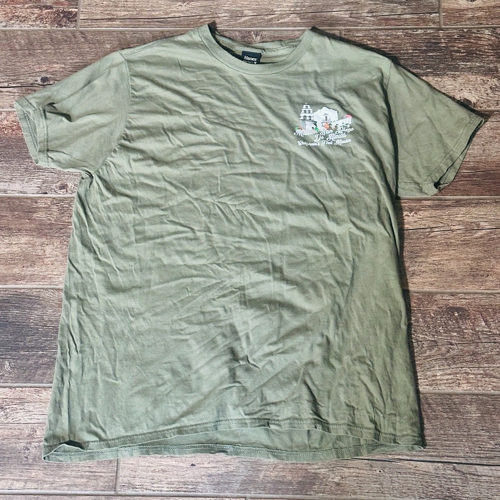 Mission San Diego De Alcala - Hanes T-shirt Size XL - Green - California